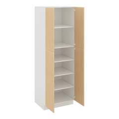 Modernform Cabinet Natural Oak 30" W X 90" H X 24" D Double Door Tall Pantry Cabinet