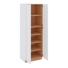 Modernform Cabinet Matte White 30" W X 90" H X 24" D Double Door Tall Pantry Cabinet