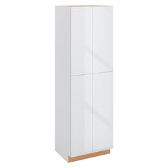 Modernform Cabinet Gloss White 30" W X 96" H X 24" D Double Door Tall Pantry Cabinet