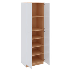 Modernform Cabinet Gloss White 30" W X 96" H X 24" D Double Door Tall Pantry Cabinet