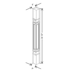 CNC Classic Versailles White 3" W X 34 1/2" H X 3" D Corner Post