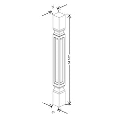 CNC Concord Fashion White 3" W X 34 1/2" H Post Square