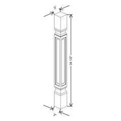 CNC Classic Highland White 3" W X 34 1/2" H X 3" D Post