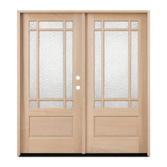 Prairie 6/0x6/8 Mahogany Prehung Front Double Door With 9 Marginal Lites