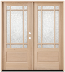 Prairie 6/0x6/8 Mahogany Prehung Front Double Door With 9 Marginal Lites