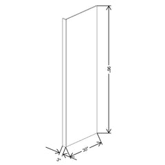 Fabuwood Allure Luna Graphite Black 3" W X 96" H X 30" D Refrigerator End Panel