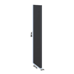Modernform Cabinet Onyx Black Shaker 3" W X 96" H X 24" D Refrigerator End Panel