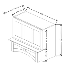 Fabuwood Allure Fusion Timber 36" W X 30" H X 21" D Arched Hood With Full Interior Stainless Steel Hood Liner