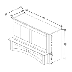 Fabuwood Allure Galaxy Timber 48"WX30"H Arched Hood With Full Interior Stainless Steel Hood Liner 