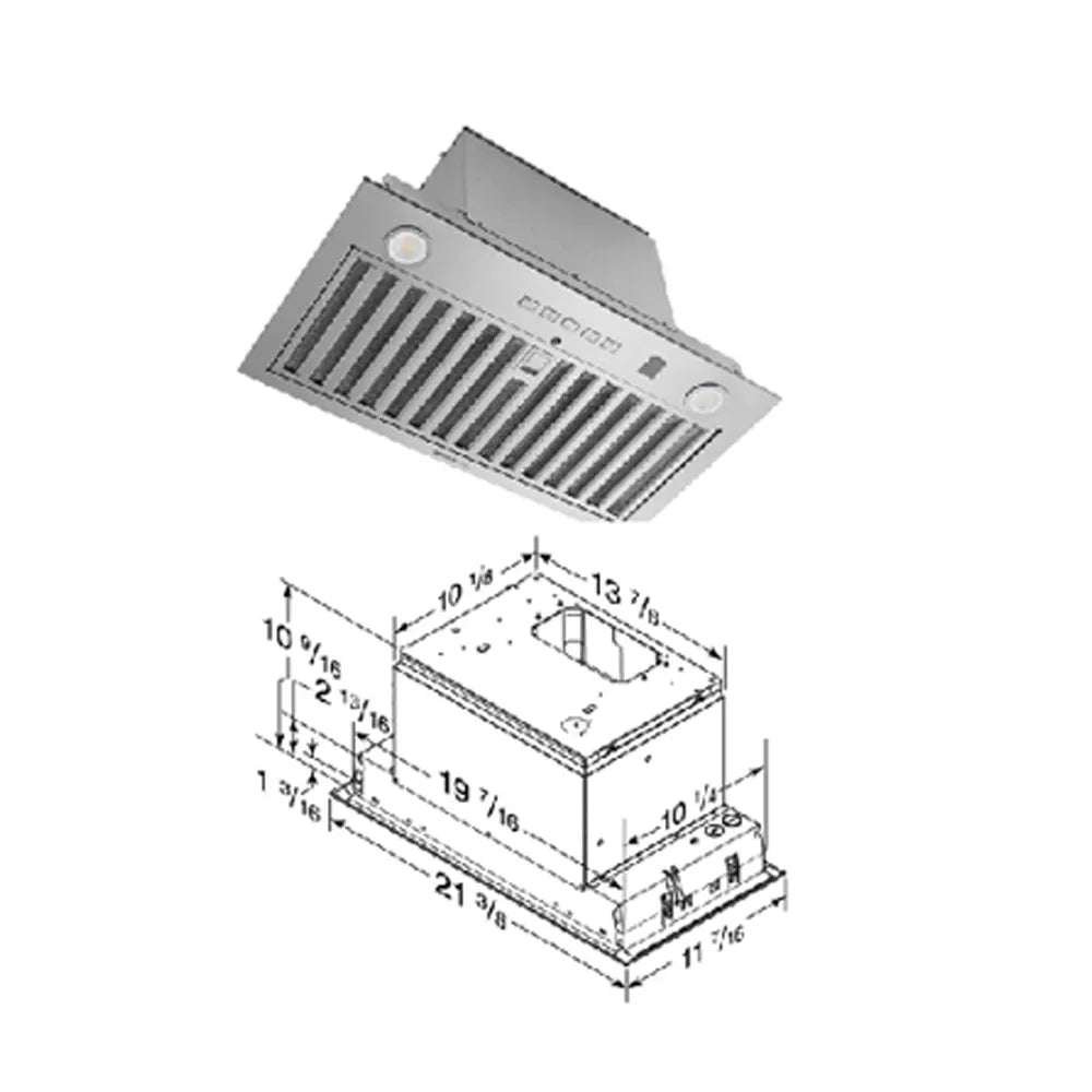 Fabuwood Allure Luna Timber 600 CFM Stainless Ventilator