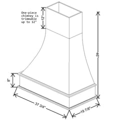 Fabuwood Allure Fusion Nickel 36"W Timber Curved Artisan Hood