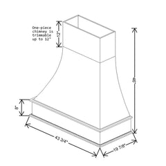 Fabuwood Allure Galaxy Nickel 42"W Timber Curved Artisan Hood