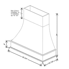 Fabuwood Allure Luna Indigo 48"W Indigo Curved Artisan Hood