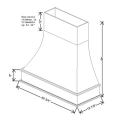Fabuwood Allure Onyx Cobblestone  48"W Curved Artisan Hood