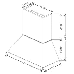 Fabuwood Allure Galaxy horizon 42"W Euro Hood 