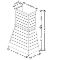 Fabuwood Allure Galaxy Timber 36"W Timber Farmhouse Hood 