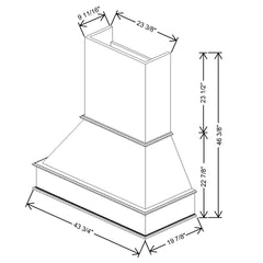 Fabuwood Allure Galaxy horizon 42"W Signature Hood