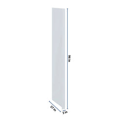 J&K White Shaker S8 Refrigerator Panel w/Return Filler 3" W x 96" H x 27" D