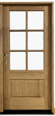 3/0x6/8 Mahogany Prehung Front Door With 6 Lites and No Moulding
