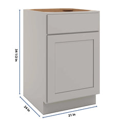 CNC Luxor Misty Grey 21" W 1 Drawer Front 1 Door Sink Base