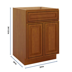J&K Mocha Glazed K10 Sink Base - 24" W
