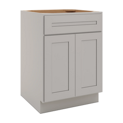 CNC Luxor 5-Piece Misty Grey 24" W 1 Drawer Front Double Door Sink Base Cabinet