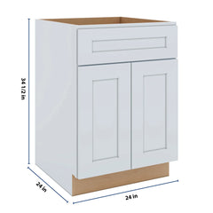 J&K White Shaker S8 Sink Base - 24" W