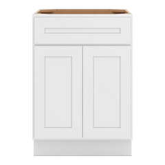 CNC Luxor 5-Piece White 24" W 1 Drawer Front Double Door Sink Base Cabinet