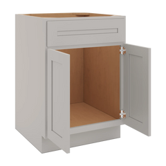 CNC Luxor 5-Piece Misty Grey 24" W 1 Drawer Front Double Door Sink Base Cabinet
