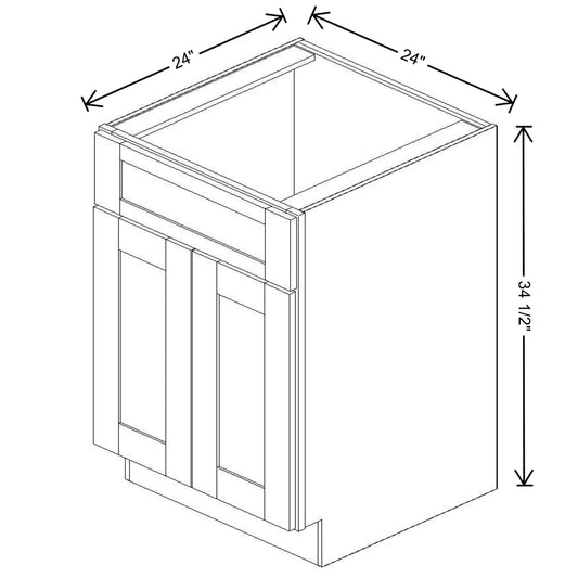 Fabuwood Quest Metro Frost 24" W X 34 1/2" H X 24" D Double Door Sink Base Cabinet