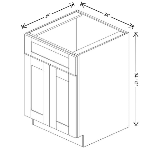 Fabuwood Quest Metro Frost 24" W X 34 1/2" H X 24" D Double Door Sink Base Cabinet