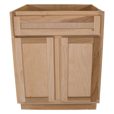 27 in. Sink Base Kitchen Cabinet in Unfinished Poplar | Shaker Style