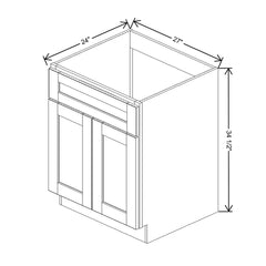 J&K Almond S2 Sink Base - 27" W