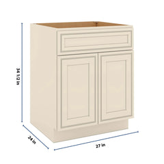 J&K Pearl Glazed H9 Sink Base - 27" W