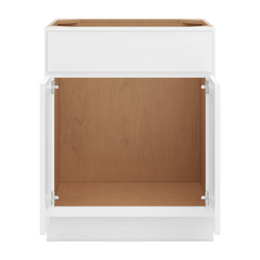CNC Luxor White 27" W 1 Drawer Front Double Door Sink Base Cabinet