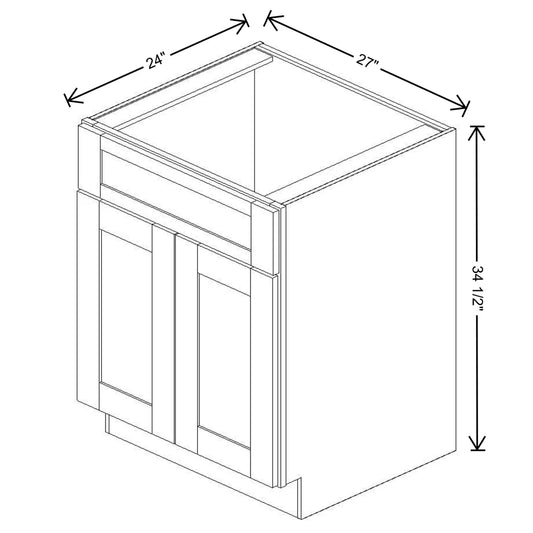 Fabuwood Quest Discovery Frost 27" W X 34 1/2" H X 24" D Double Door Sink Base Cabinet