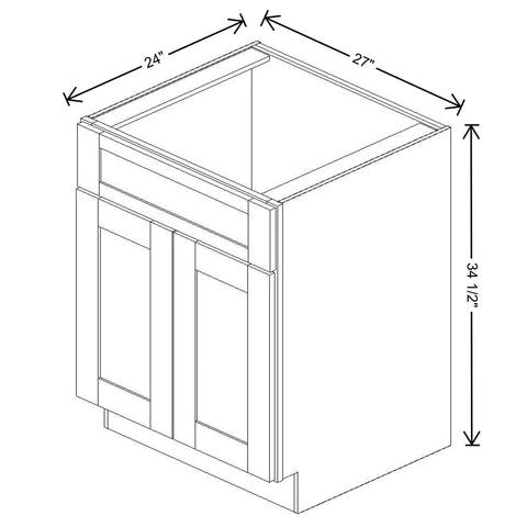 Fabuwood Quest Discovery Frost 27" W X 34 1/2" H X 24" D Double Door Sink Base Cabinet