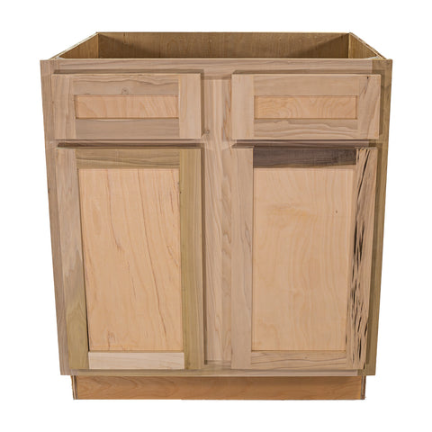 Kitchen Sink Base Cabinet | Unfinished Poplar | Shaker Style | 30"