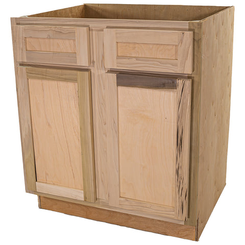 Kitchen Sink Base Cabinet | Unfinished Poplar | Shaker Style | 30"