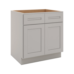 CNC Luxor 5-Piece Misty Grey 30" W Double Door Removable Sink Base Cabinet