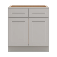 CNC Luxor 5-Piece Misty Grey 30" W Double Door Removable Sink Base Cabinet
