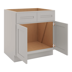 CNC Luxor 5-Piece Misty Grey 30" W Double Door Removable Sink Base Cabinet
