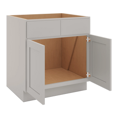 CNC Luxor Misty Grey 30" W Double Door Removable Sink Base Cabinet