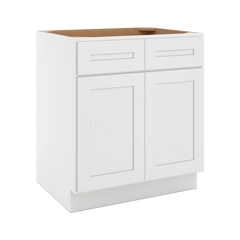 CNC Luxor 5-Piece White 30" W 2 Drawer Front Double Door Sink Base Cabinet