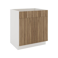 Modernform Cabinet Walnut 30" W X 34 1/2" H X 24" D Double Door Sink Base Cabinet