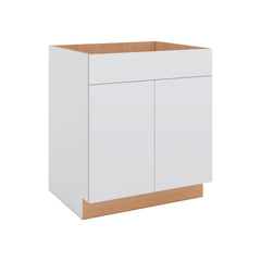 Modernform Cabinet Matte White 30" W X 34 1/2" H X 24" D Double Door Sink Base Cabinet