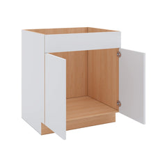 Modernform Cabinet Gloss White 30" W X 34 1/2" H X 24" D Double Door Sink Base Cabinet