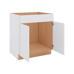 Modernform Cabinet Matte White 30" W X 34 1/2" H X 24" D Double Door Sink Base Cabinet