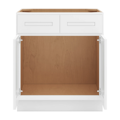 CNC Luxor 5-Piece White 30" W 2 Drawer Front Double Door Sink Base Cabinet