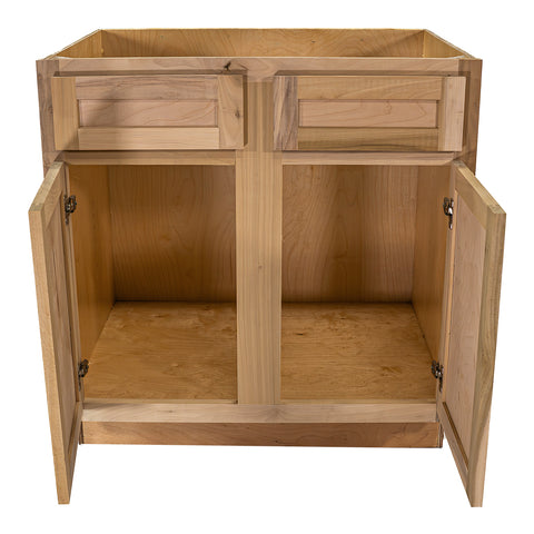 Kitchen Sink Base Cabinet | Unfinished Poplar | Shaker Style | 33 in